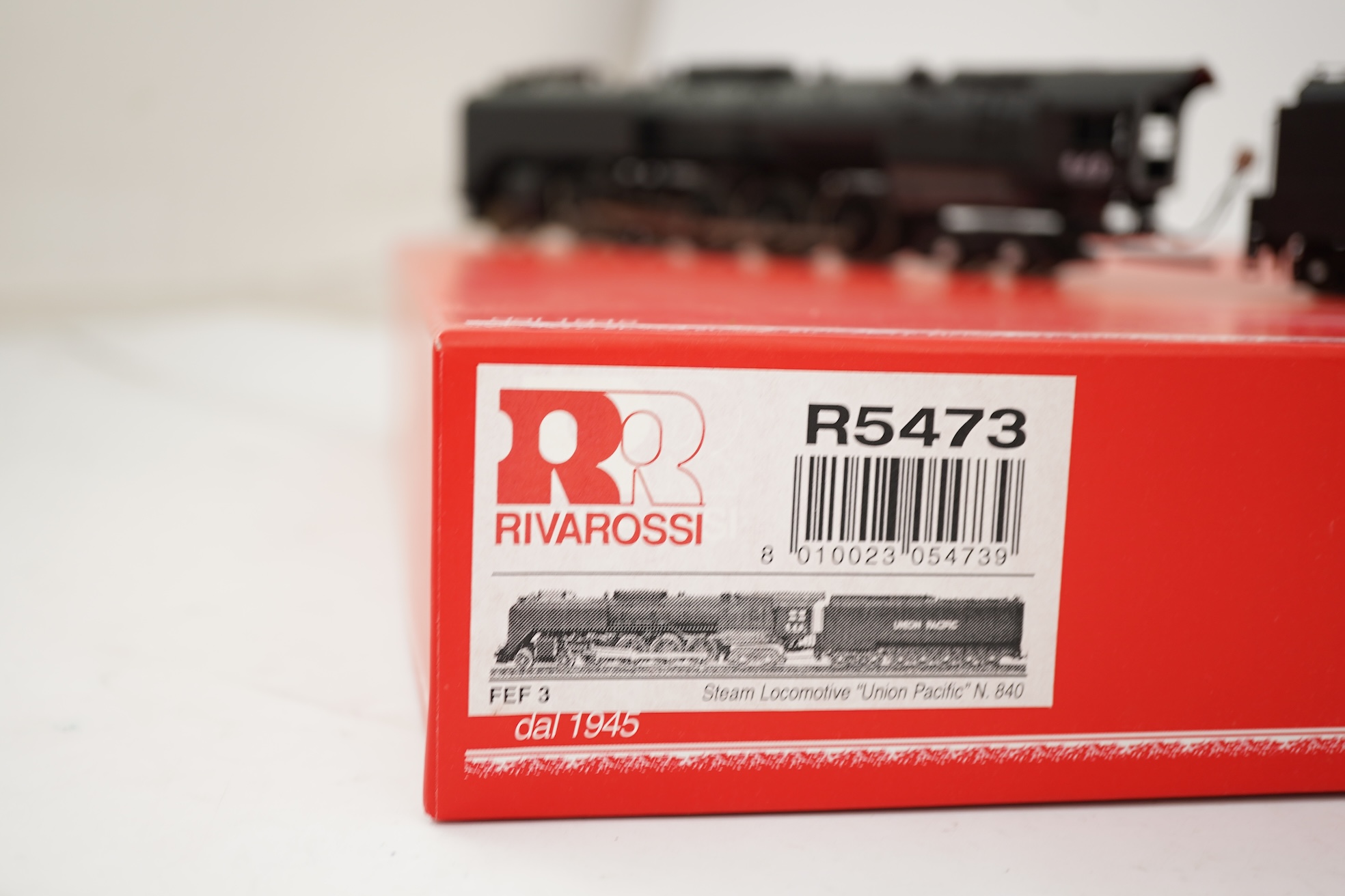 A boxed HO gauge Rivarossi (R5473) model of Union Pacific FEF3 840, 4-8-4 tender locomotive, powered for two rail operation.